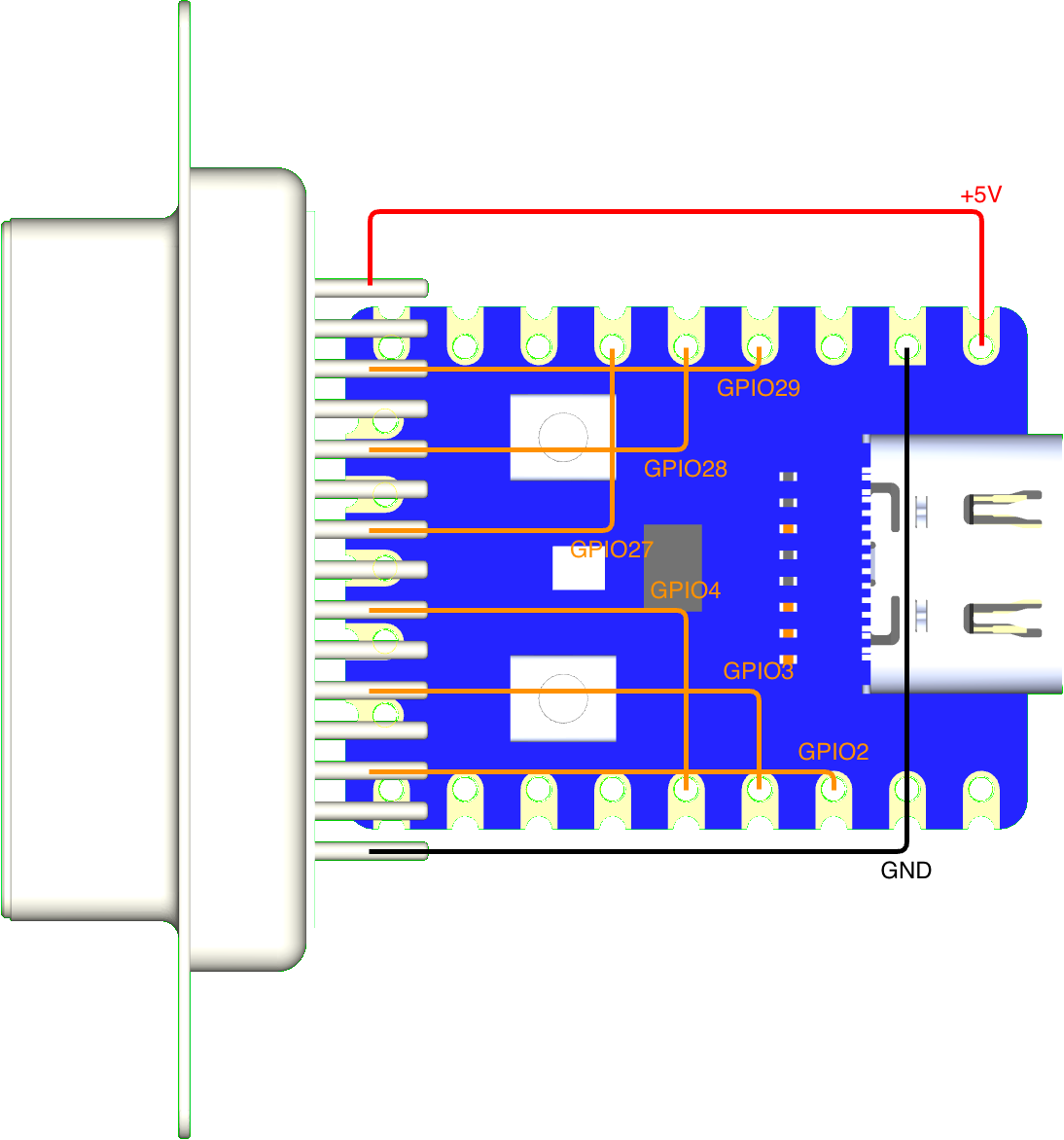 USB-2-NEOGEO RP2040 Zero Front